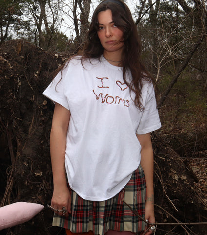 I Heart Worms Embroidered T-Shirt