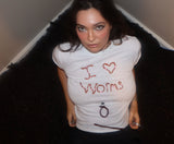 I Heart Worms Embroidered Baby Tee